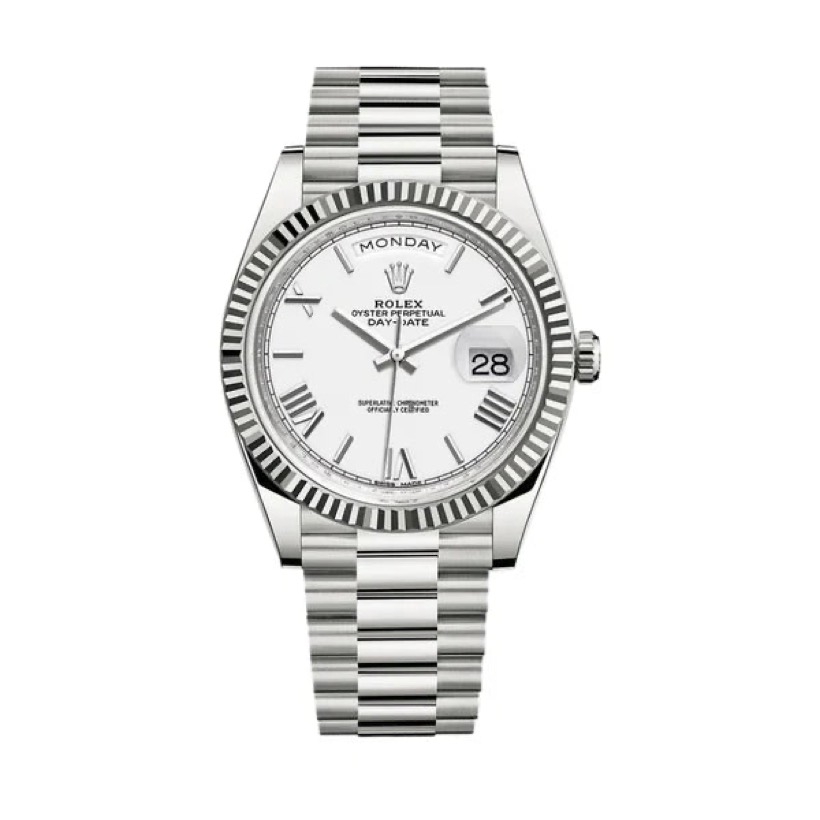 Rolex Day-Date 40 mm Or Blanc Cadran Blanc President